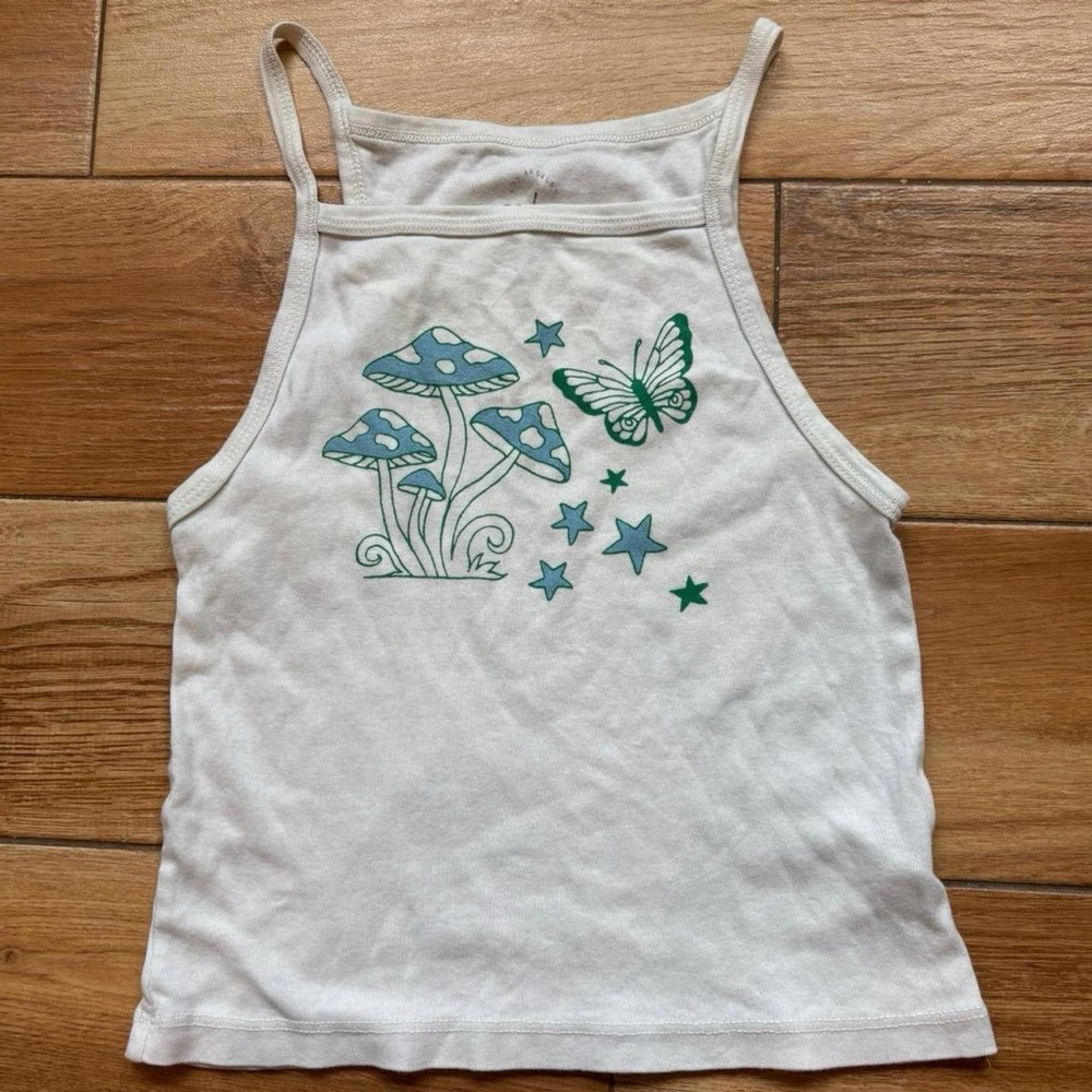 PacSun Pastel Blue Graphic Tank Top
